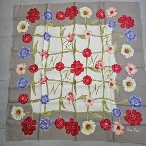 🌼vintage floral Silk Scarf by Nina Ricci - Multicolor🌼